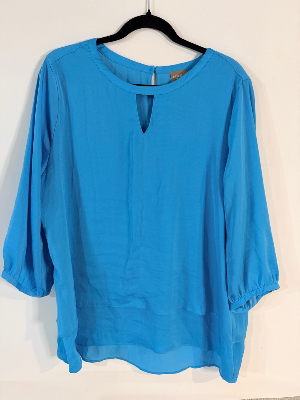 Chicos Layered Tunic Cyan Blue